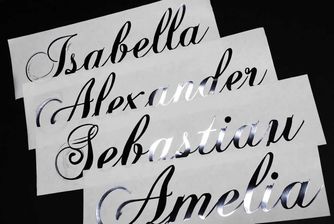 Custom Cursive Name Vinyl Decal | Transfer Stickers