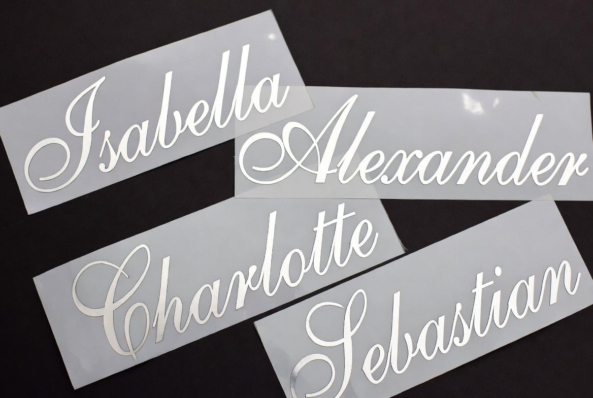 Custom Cursive Name Vinyl Decal | Transfer Stickers