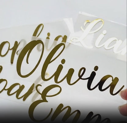Custom Cursive Name Vinyl Decal | Transfer Stickers